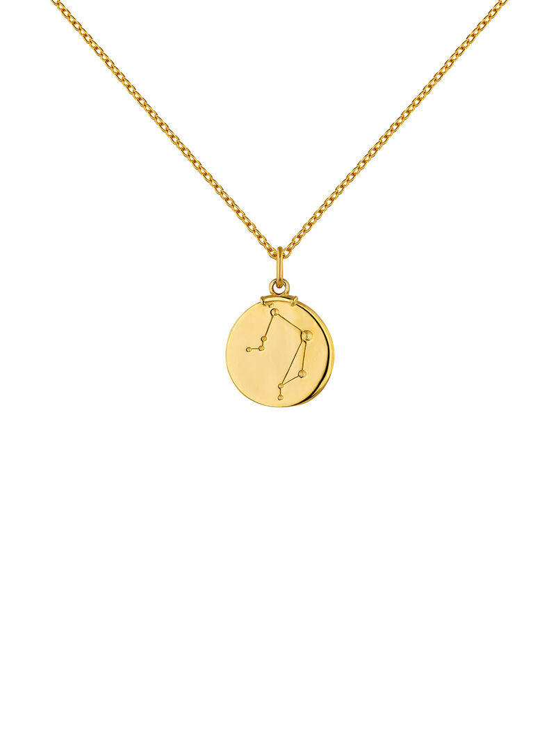 925 Silver Libra Charm bathed in 18K yellow gold image number 7