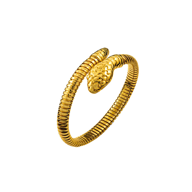 Simple gold plated tubogas snake bracelet , J00614-02-PQ, hi-res