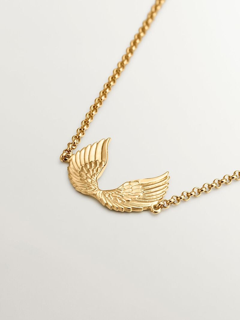 925 Silver bracelet plated in 18K yellow gold with wings image number 2