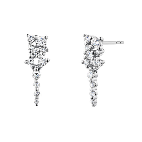 Boucles d'oreilles pendantes diamant 0,222 cts or blanc 9 ct , J04959-01,hi-res