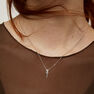9kt white gold diamond teardrop necklace, J04962-01