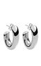 Medium silver oval thick earrings , J00799-01
