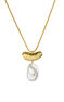 Grand collier de perles en argent plaqué or , J04058-02-WP