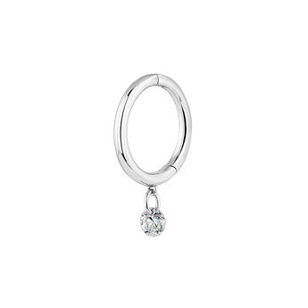 Boucle d'oreille créole diamant or blanc , J04422-01-H, mainproduct