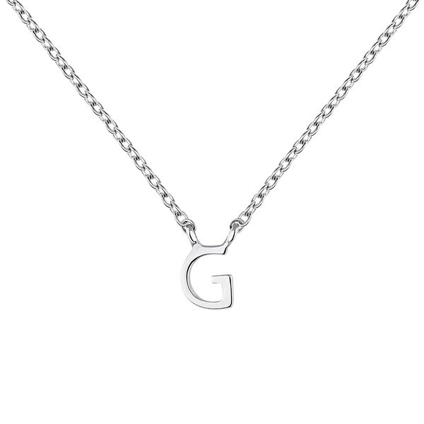 Collar inicial G oro blanco 9 kt , J04382-01-G, mainproduct