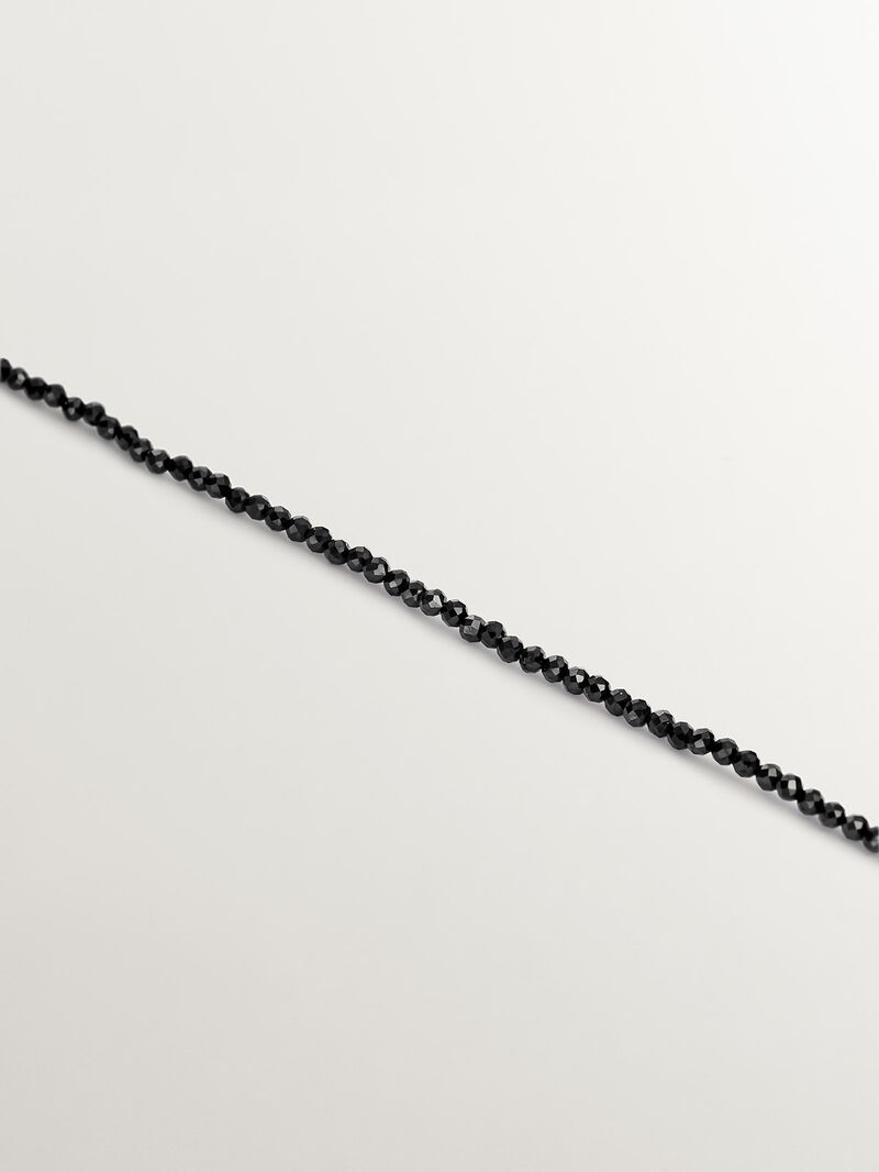925 Silver bracelet with black spinel beads image number 2