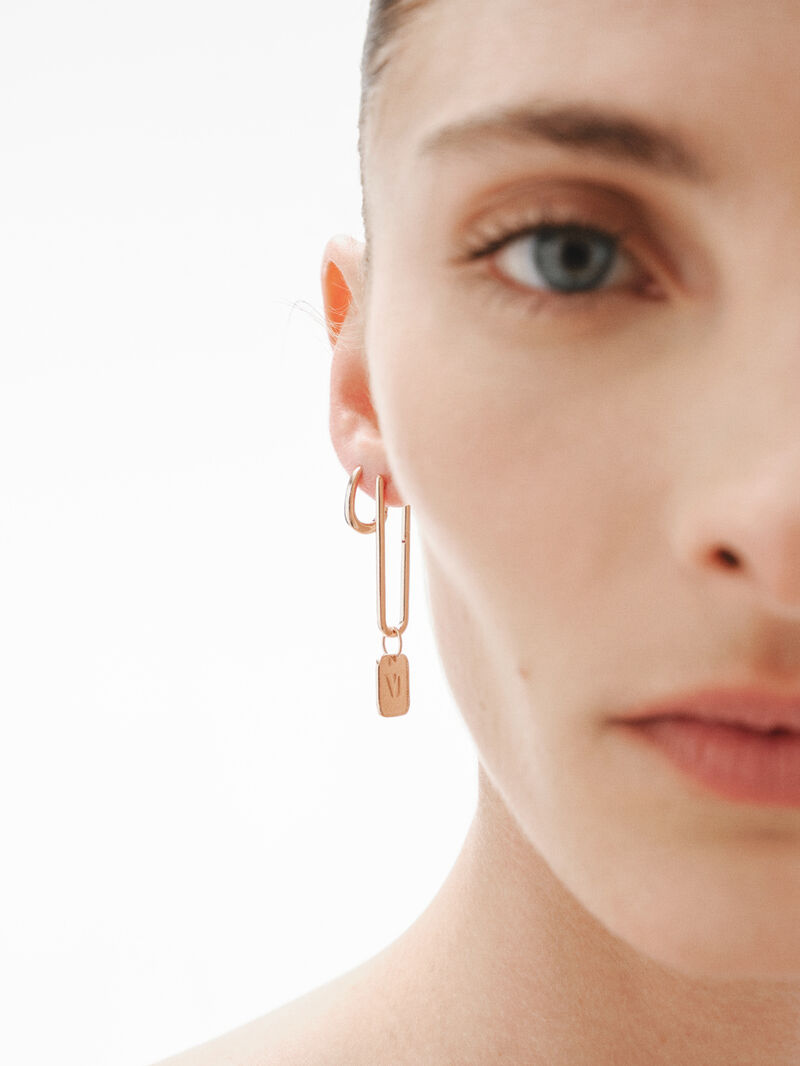 925 silver charm bathed in 18k rose gold with number 6 image number 4