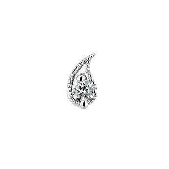Tear piercing in 18k white gold with diamond , J03385-01-H-18,hi-res
