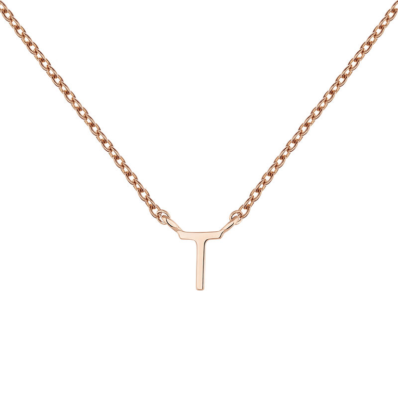 Collier initiale T or rose , J04382-03-T, mainproduct