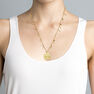 Gold plated medal necklace with pendants , J04138-02-WT