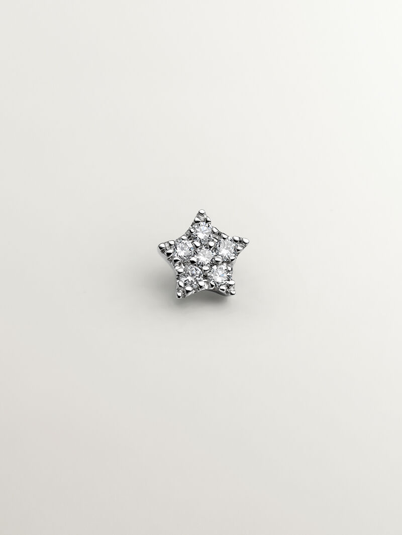 Individual 18K white gold earring with diamonds. image number 0