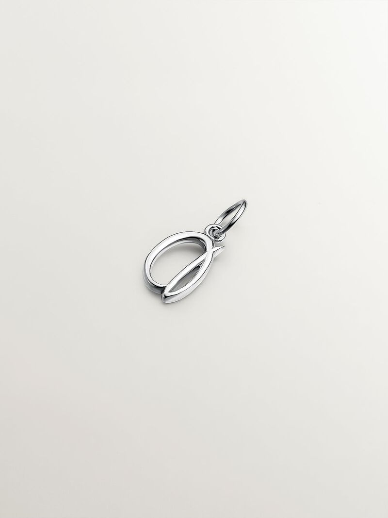 925 Silver Charm with initial D image number 2