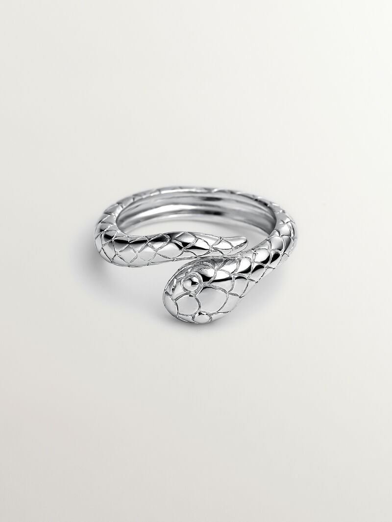925 Silver Ring with Snake Design image number 2