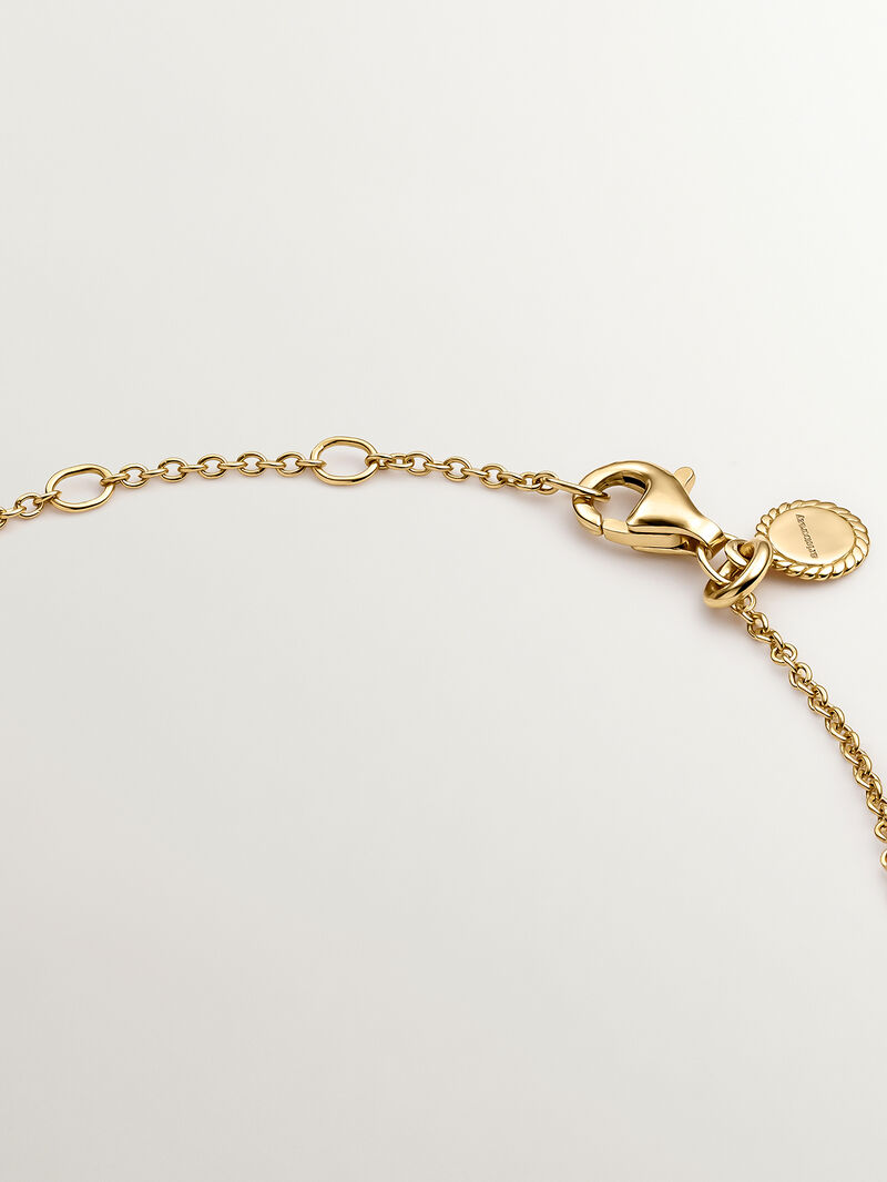 18K yellow gold plated 925 silver solitaire bracelet with white topaz. image number 6