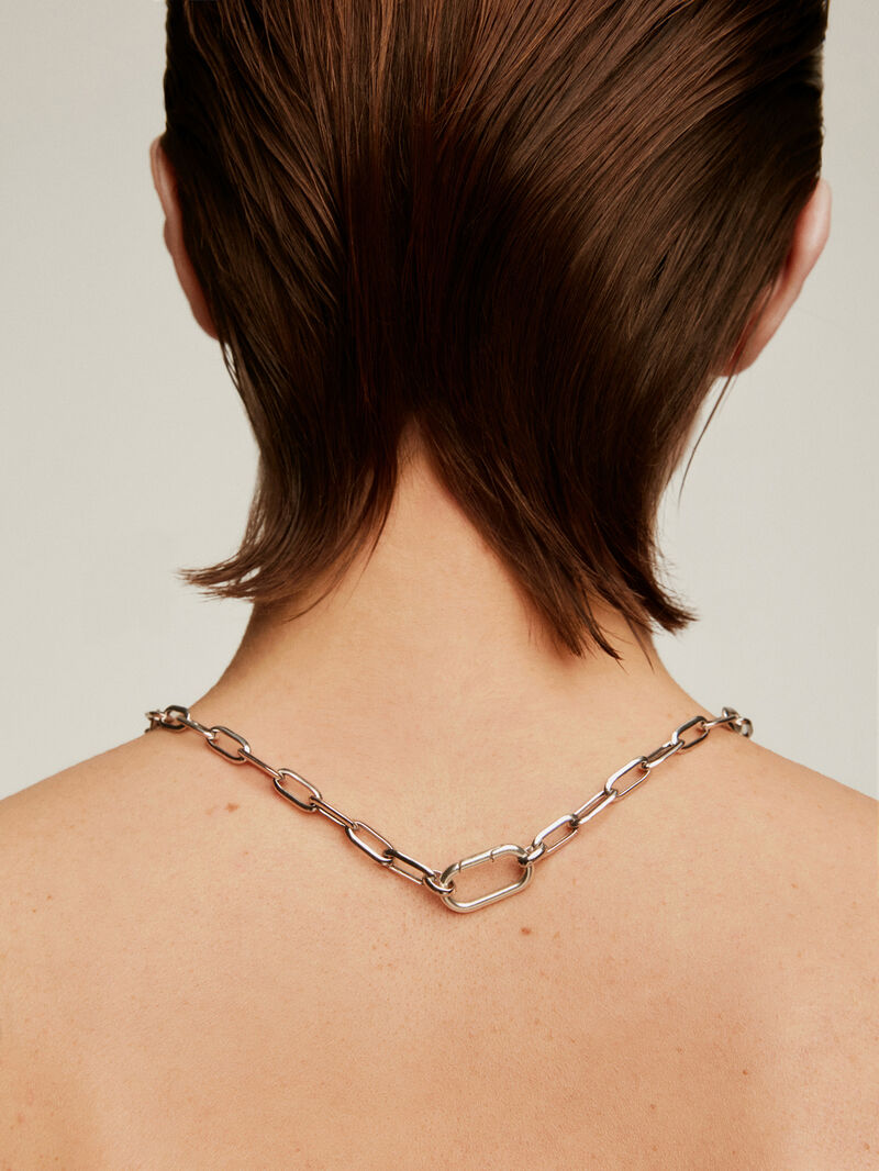 925 Silver rectangular link chain image number 1