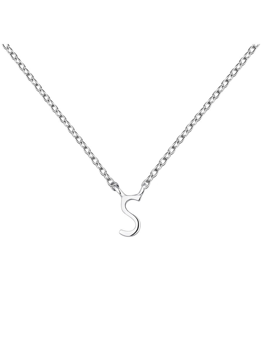 White gold Initial S necklace , J04382-01-S, mainproduct