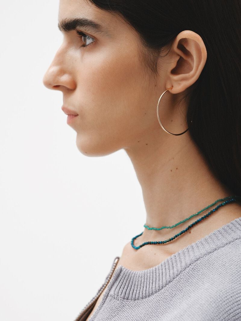 Large hoop earrings made of 925 silver coated in 18K yellow gold. image number 5