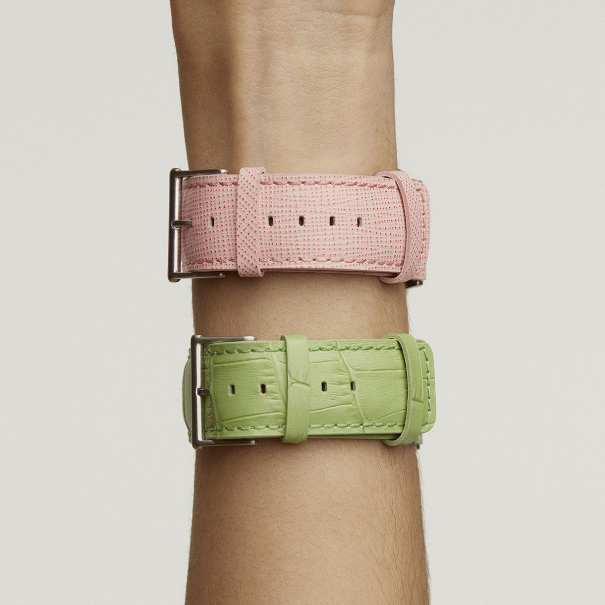 Pink leather Apple Watch strap¬†, IWSTRAP-PK, hi-res