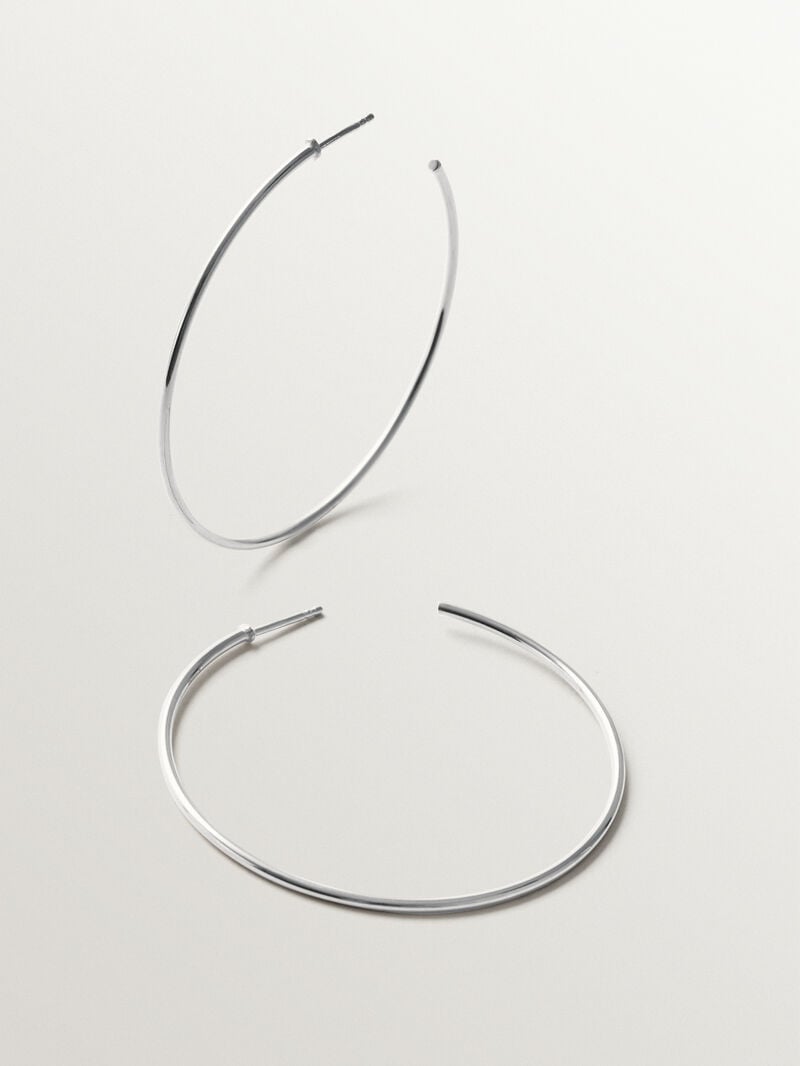 Pendientes de aro grandes de plata 925 image number 0