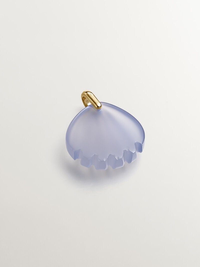 925 silver charm bathed in 18k yellow gold with yellow quartz, white todes and lemon shape image number 2