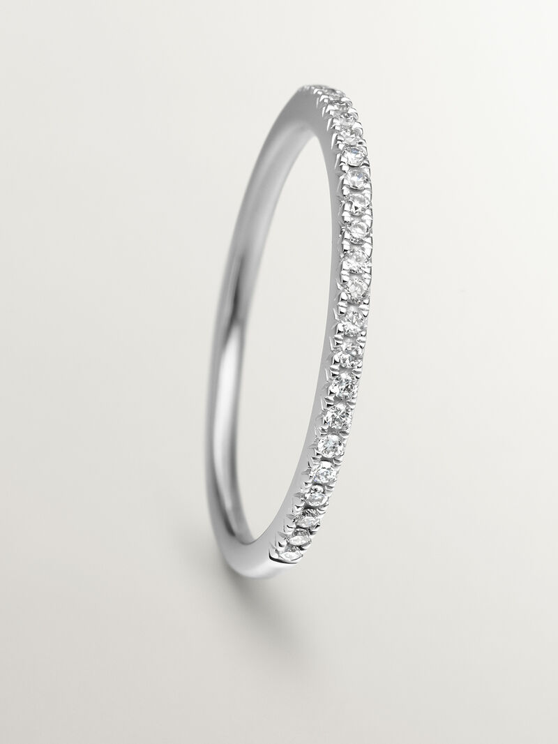 18K white gold ring with diamonds image number 4