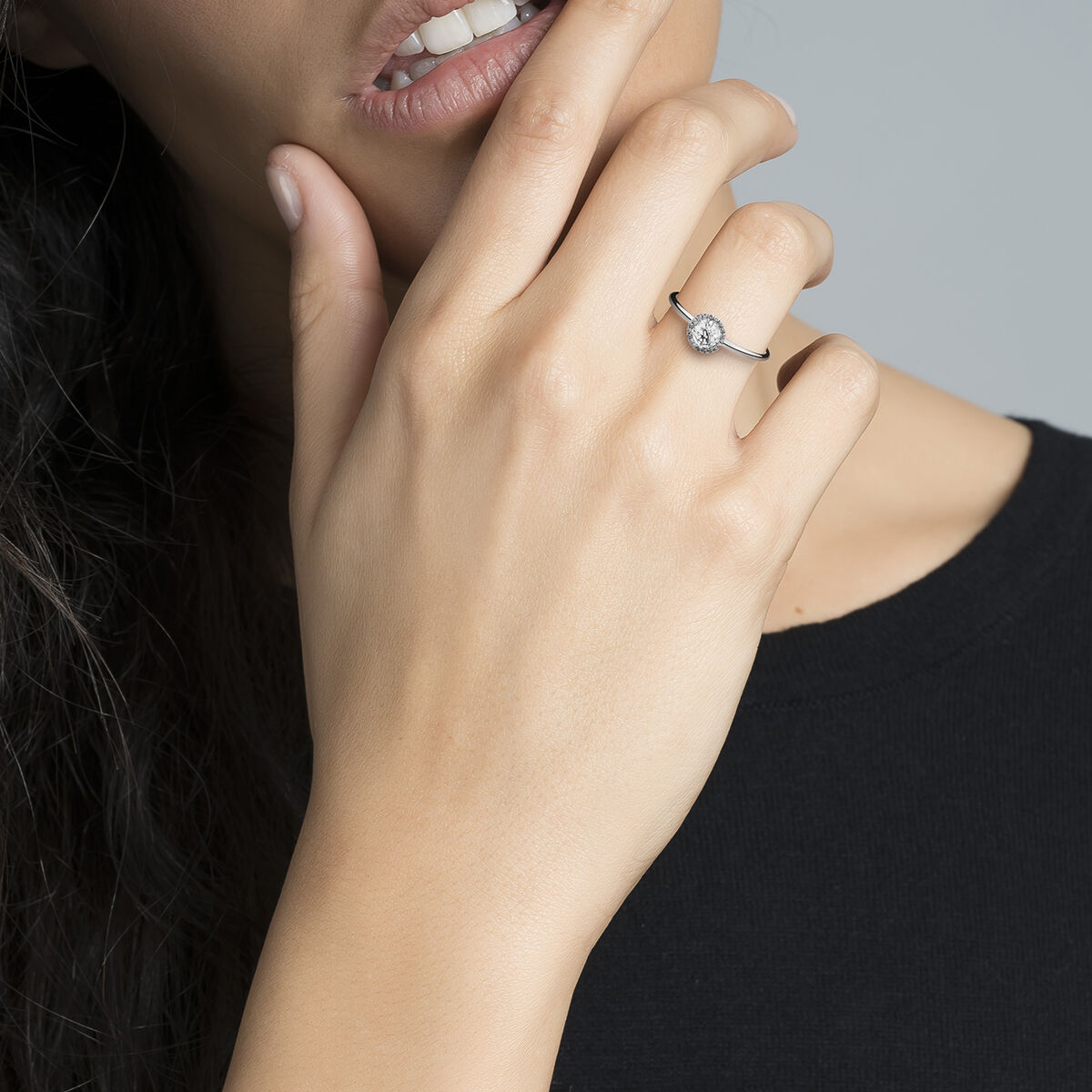 Silver ring diamonds topaz , J01294-01-WT, hi-res