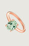 Medium oval rose gold plated quartz Ring , J03817-03-GQ