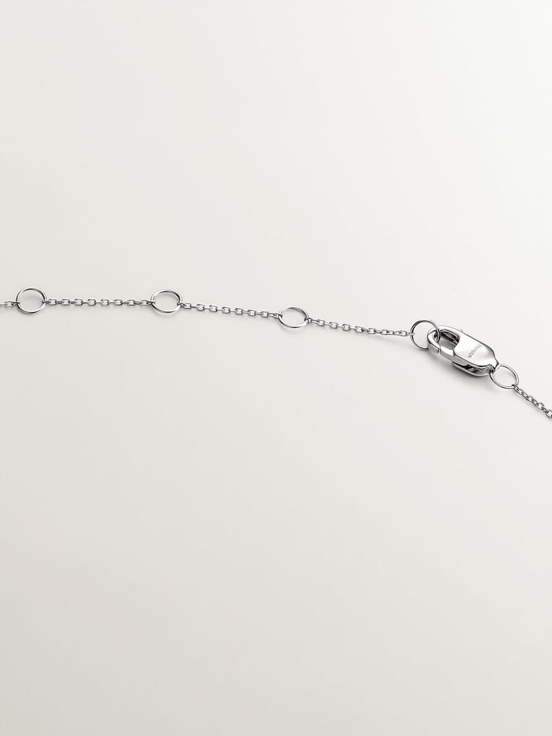 18K white gold pendant with cross featuring white diamonds. image number 6
