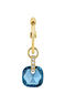9k gold white sapphire and topaz hoop earring , J04764-02-LB-WS-H