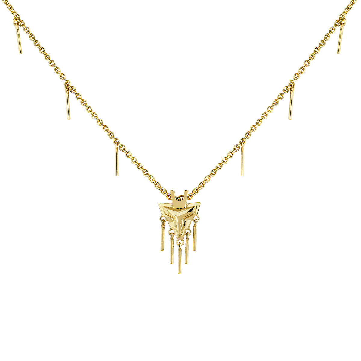 Gold plated fantasy motifs necklace , J04554-02, hi-res