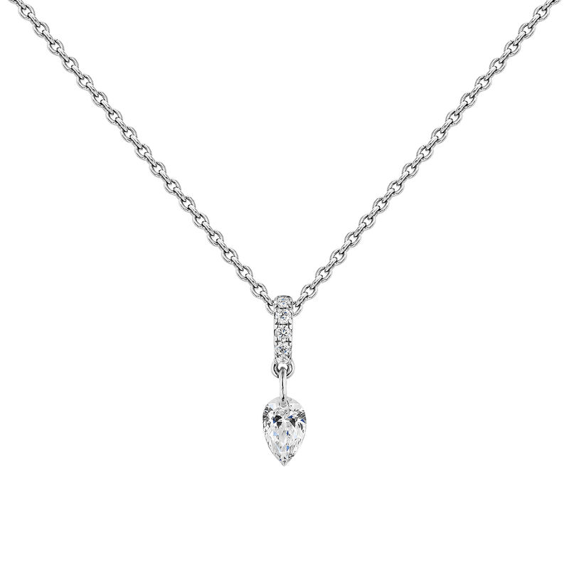 White gold diamonds necklace, J04432-01, hi-res
