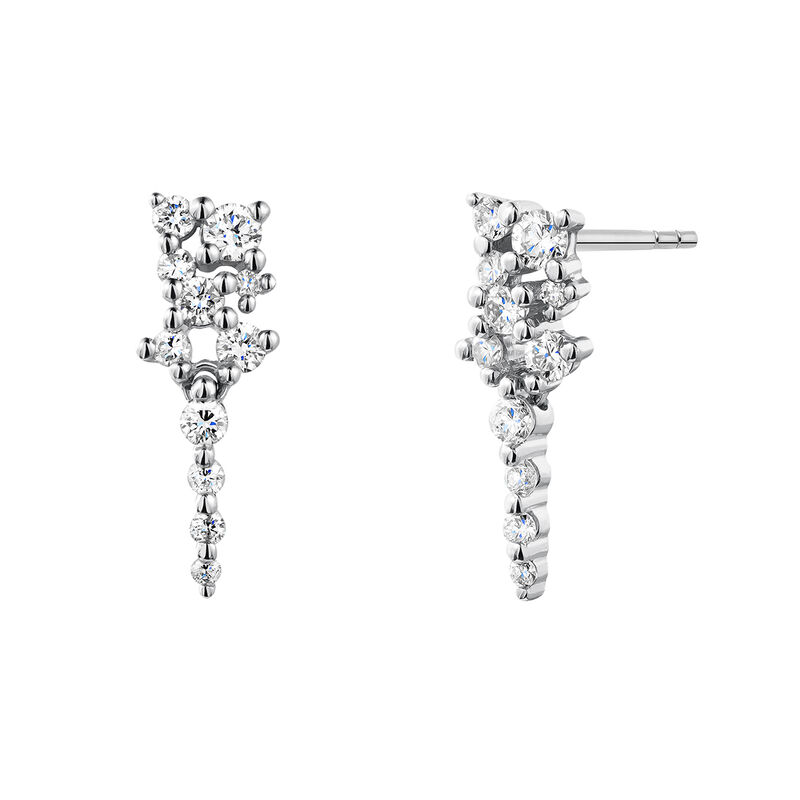 Boucles d'oreilles pendantes diamant 0,222 cts or blanc 9 ct , J04959-01, hi-res