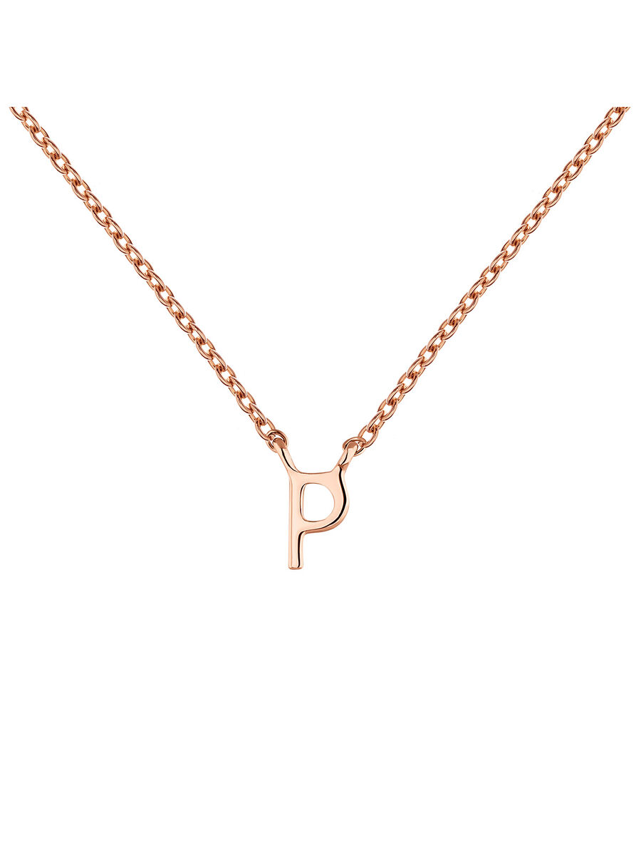 Rose gold Initial P necklace , J04382-03-P, mainproduct
