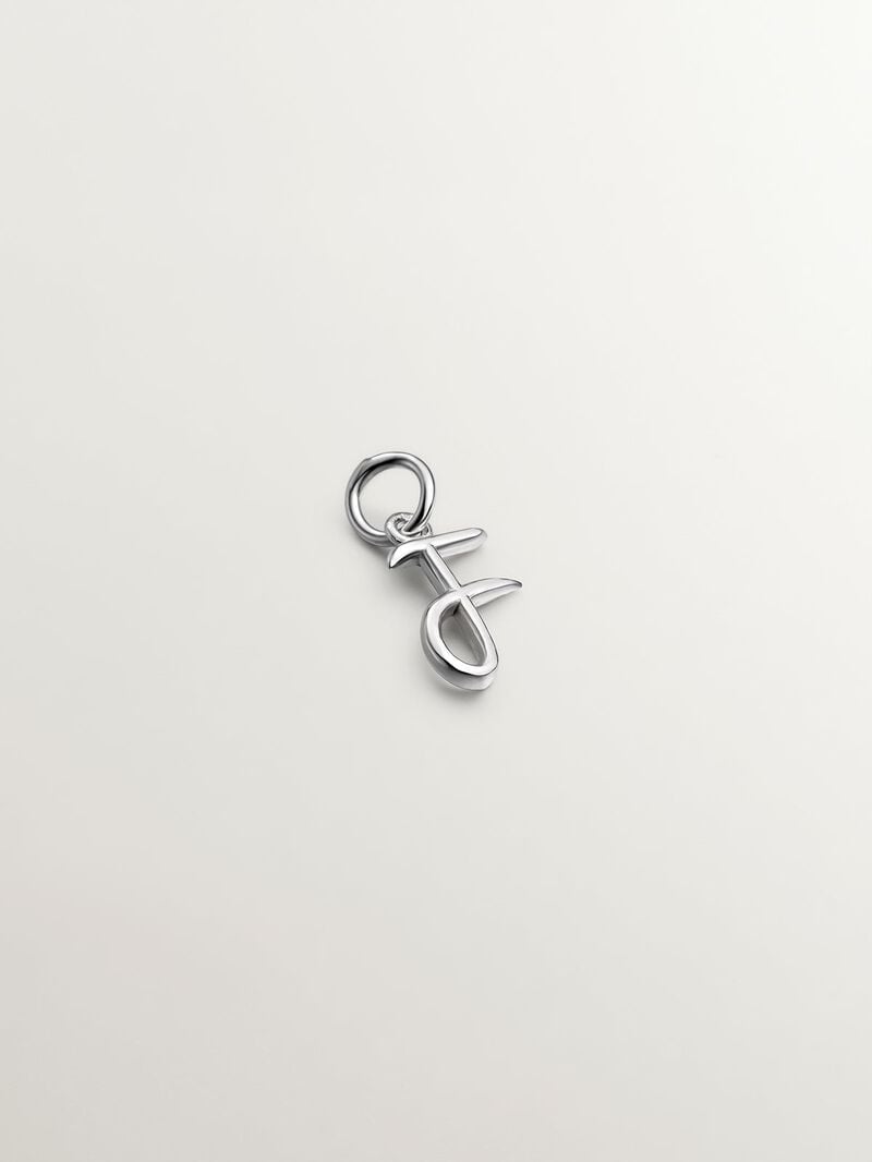 925 Silver charm with initial F image number 0