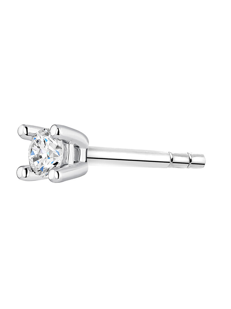 Individual 18K white gold earring with diamond image number 2