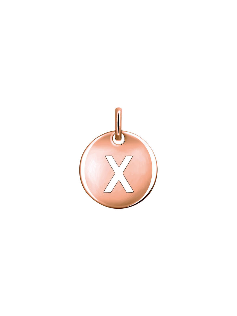 18K Rose Gold Plated 925 Silver Charm with initial X image number 0