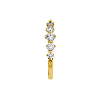 Single small hoop earring in 18k yellow gold with 0.071ct diamonds, J04008-02-H, mainproduct