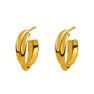 Gold plated cross double hoop earring , J01756-02
