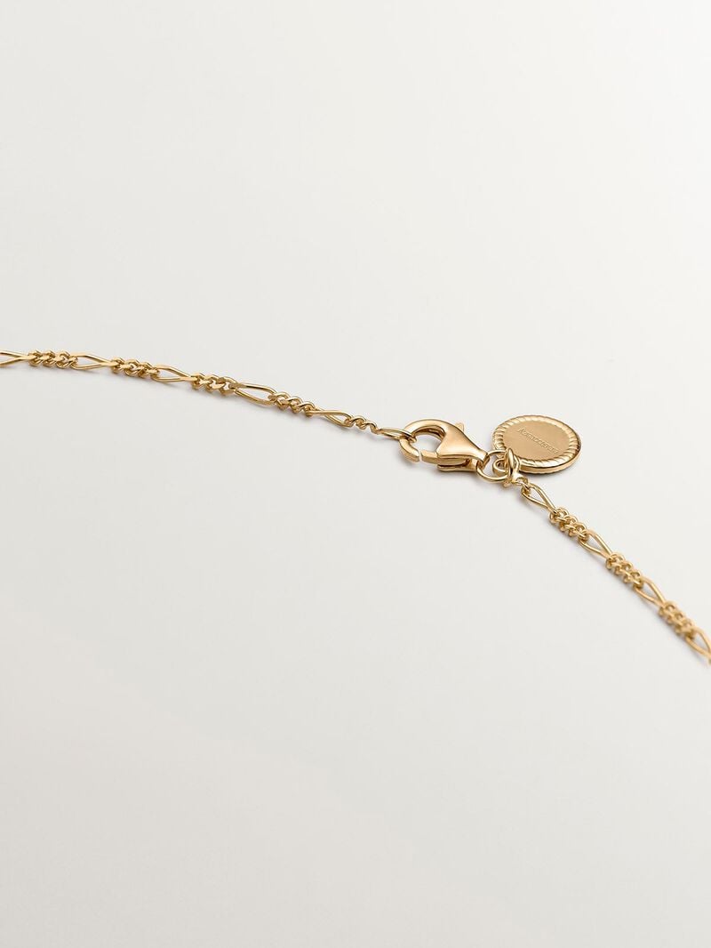 925 Silver chain bathed in 18K yellow gold with Figaro links image number 2