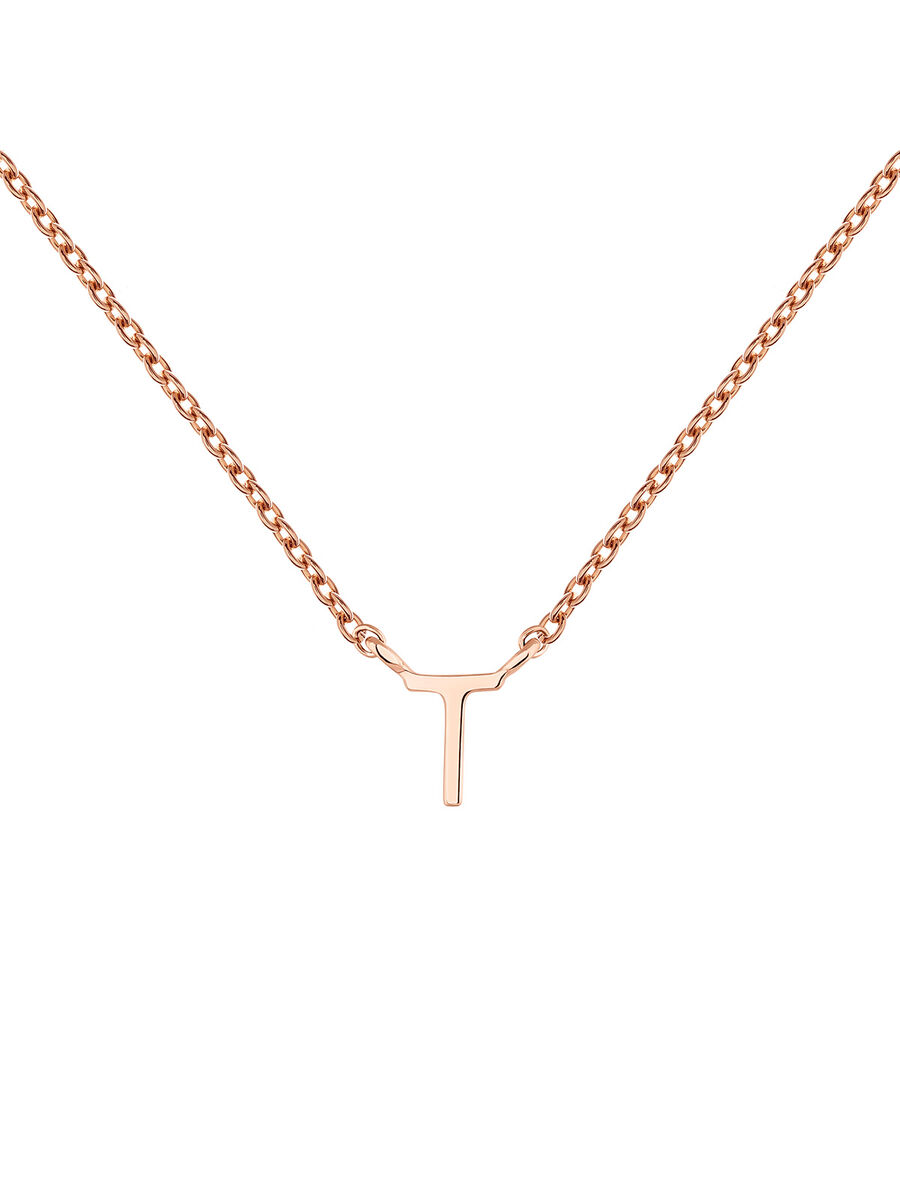 Rose gold Initial T necklace , J04382-03-T, mainproduct