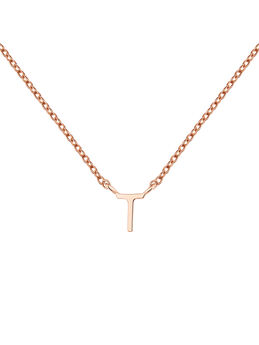 Collar inicial T oro rosa 9 kt , J04382-03-T, mainproduct