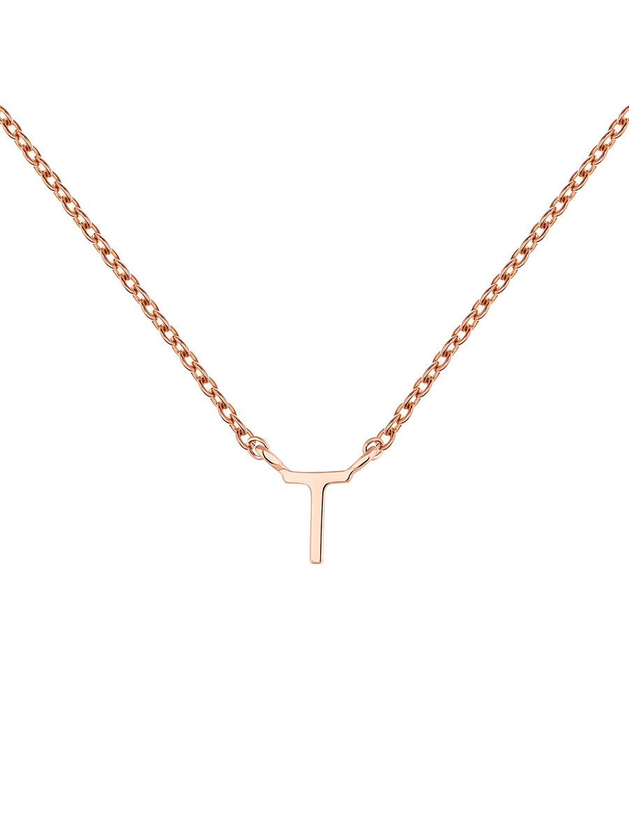 Rose gold Initial T necklace , J04382-03-T, mainproduct