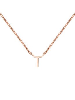 Rose gold Initial T necklace , J04382-03-T, mainproduct