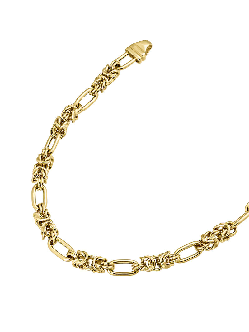 Combination link chain made of 925 silver, bathed in 18K yellow gold image number 7