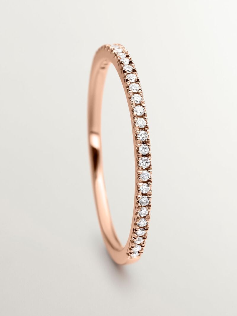 Diamond halo ring 0.09 ct rose gold image number 2