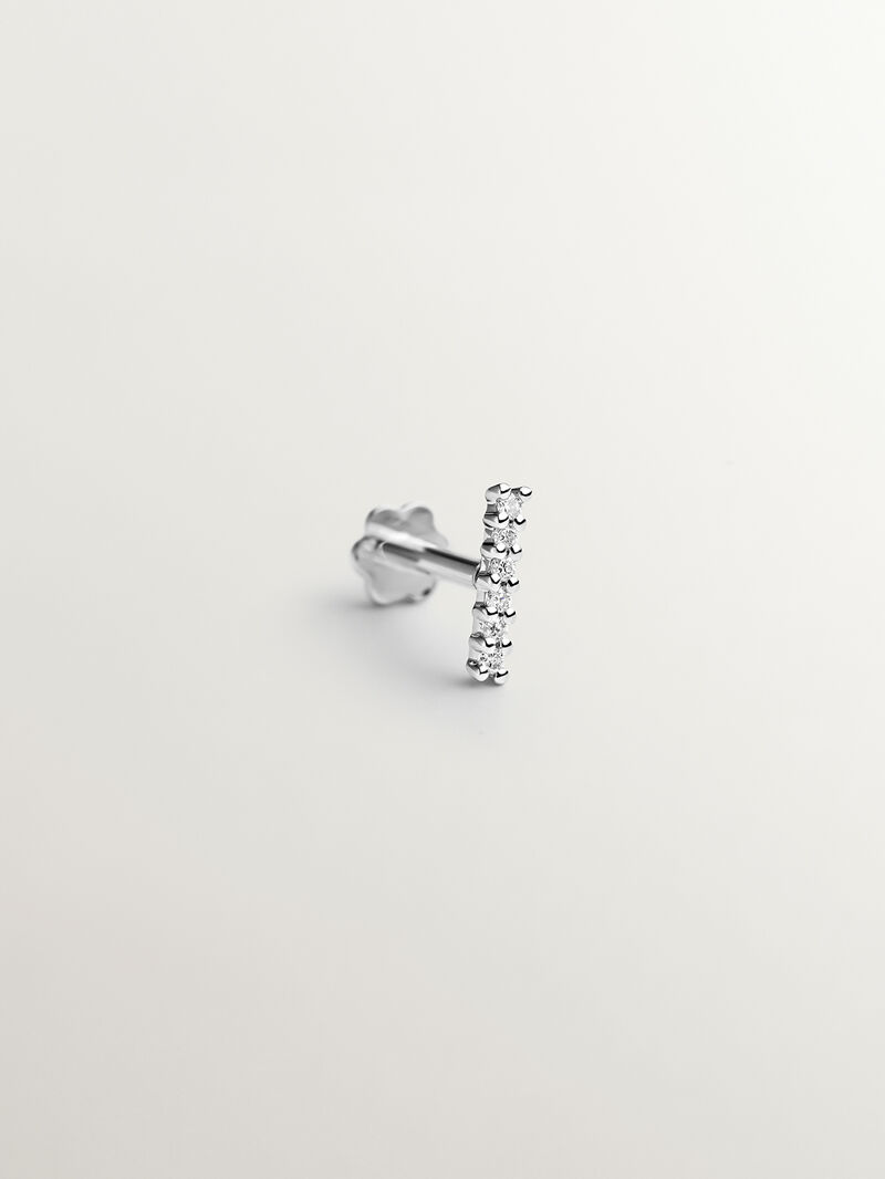 18K white gold solitaire piercing with 0.02 ct brilliant cut diamonds image number 2