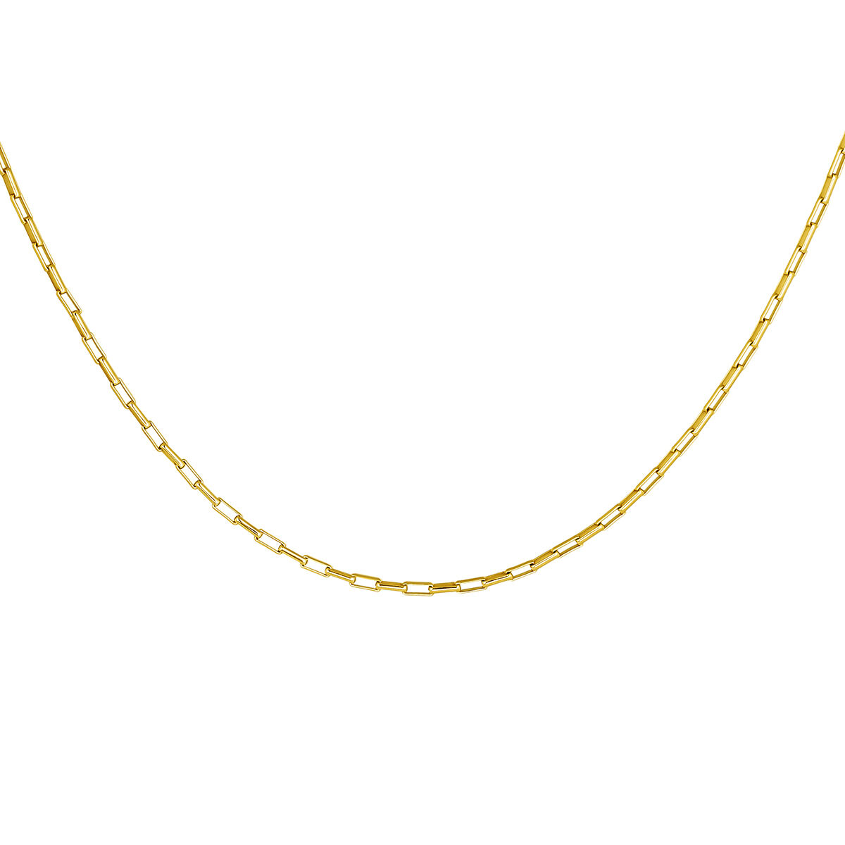 Gold-plated silver square link chain  , J04615-02, hi-res