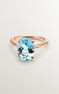 Anillo topacio oval gran plata recubierta oro rosa , J03816-03-SKY