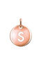 Rose gold-plated silver S initial medallion charm  , J03455-03-S