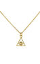 Gold plated triangle eye motif necklace, J04935-02